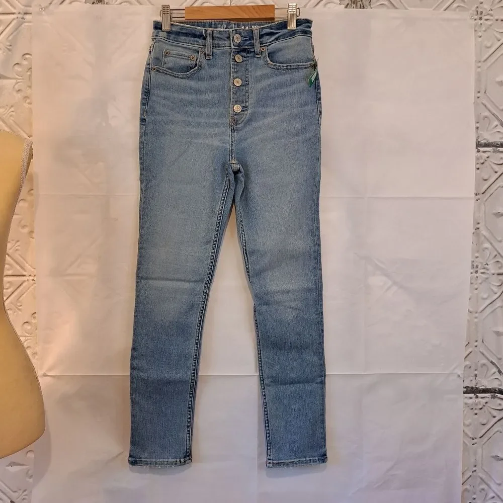 GAP TEEN SKY HIGH RISE SKINNY ANKLE JEANS WITH WASHWELL SZ 14 TEEN NWT